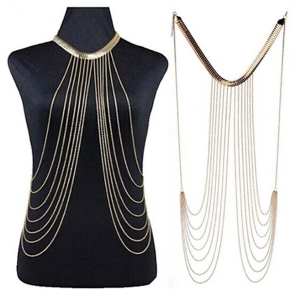 Accessories - Women's Stylish Gold Layered Body Chain